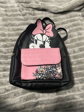 Black and Pink Minnie Ear Backpack - Women's Character Bag